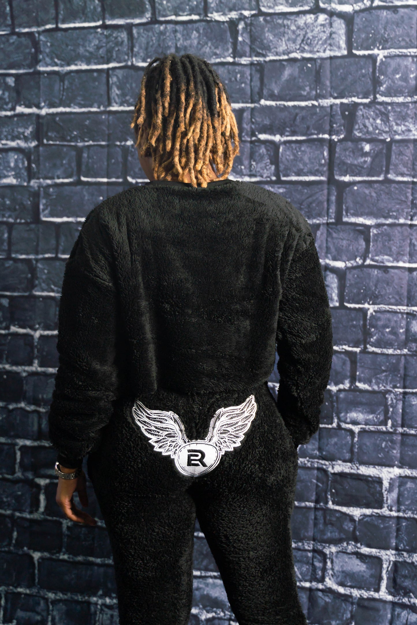 Blackout Fur Croptop Set