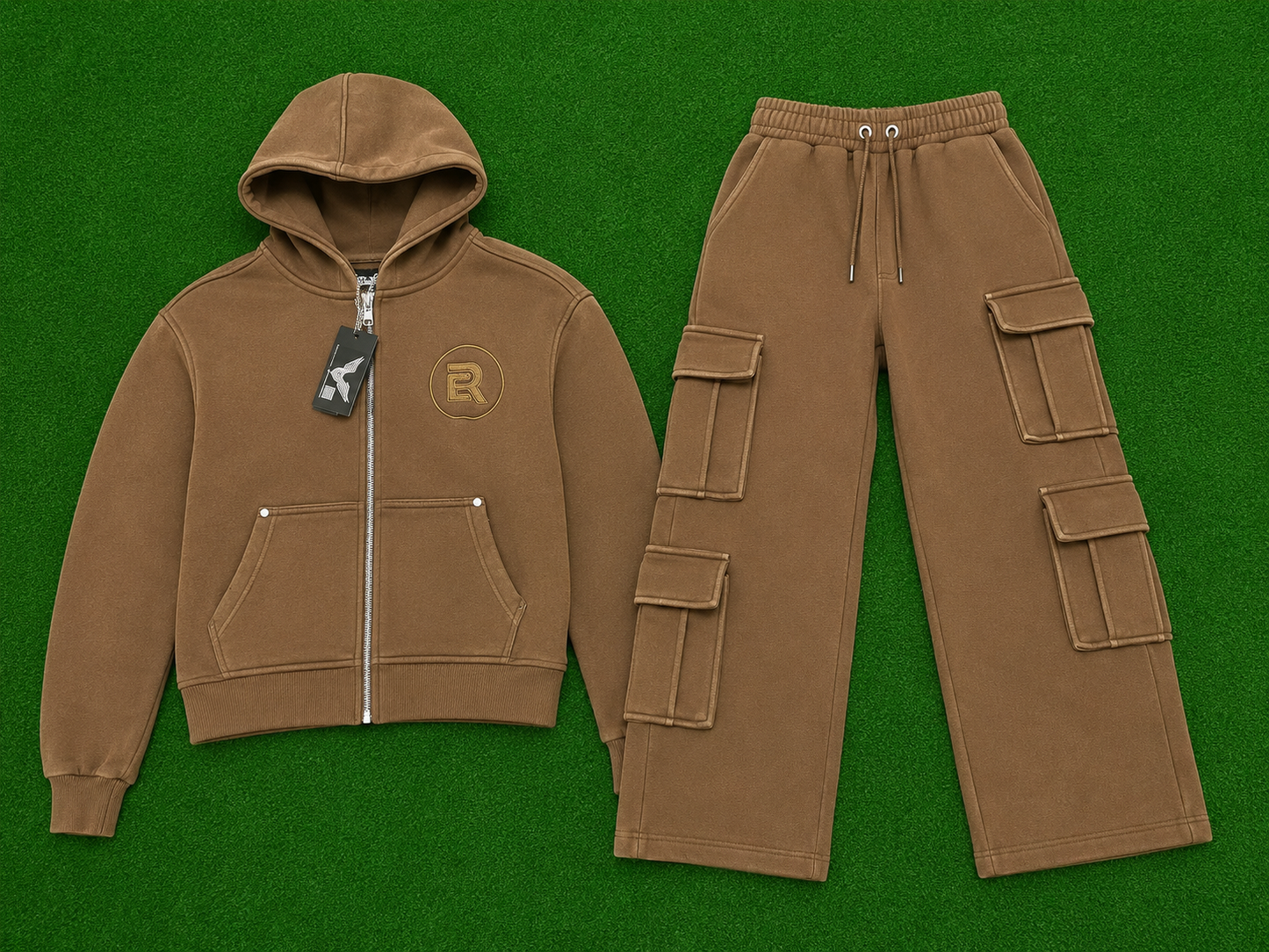 Mocha “Vintage” Hoodie Set